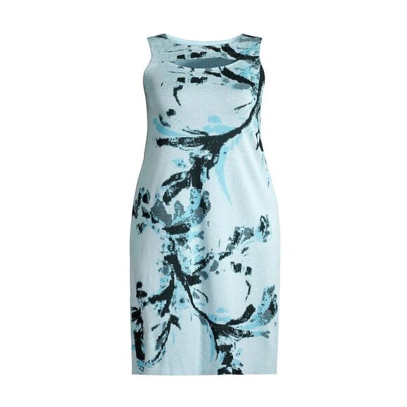 New Ming Wang  Knit Jacquard Cut-Out Sleeveless A-Line Dress MSRP $275 Sz Small - Picture 1 of 4